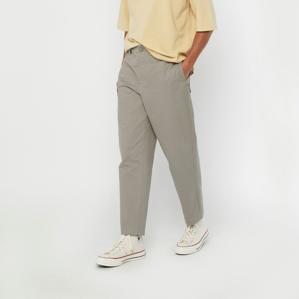 OAK + FORT - Gray Wide-Leg Cotton Pant 3153